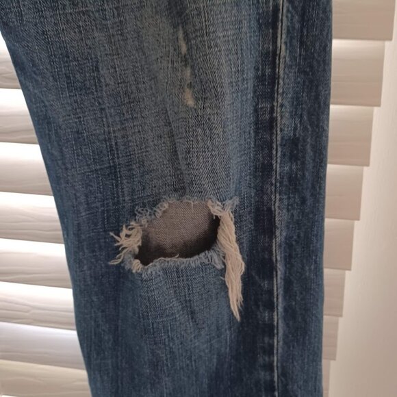 Hollister Men’s Skinny Jeans W33 L34 Medium Wash Distressed Ripped Y2K Cotton - Picture 8 of 11